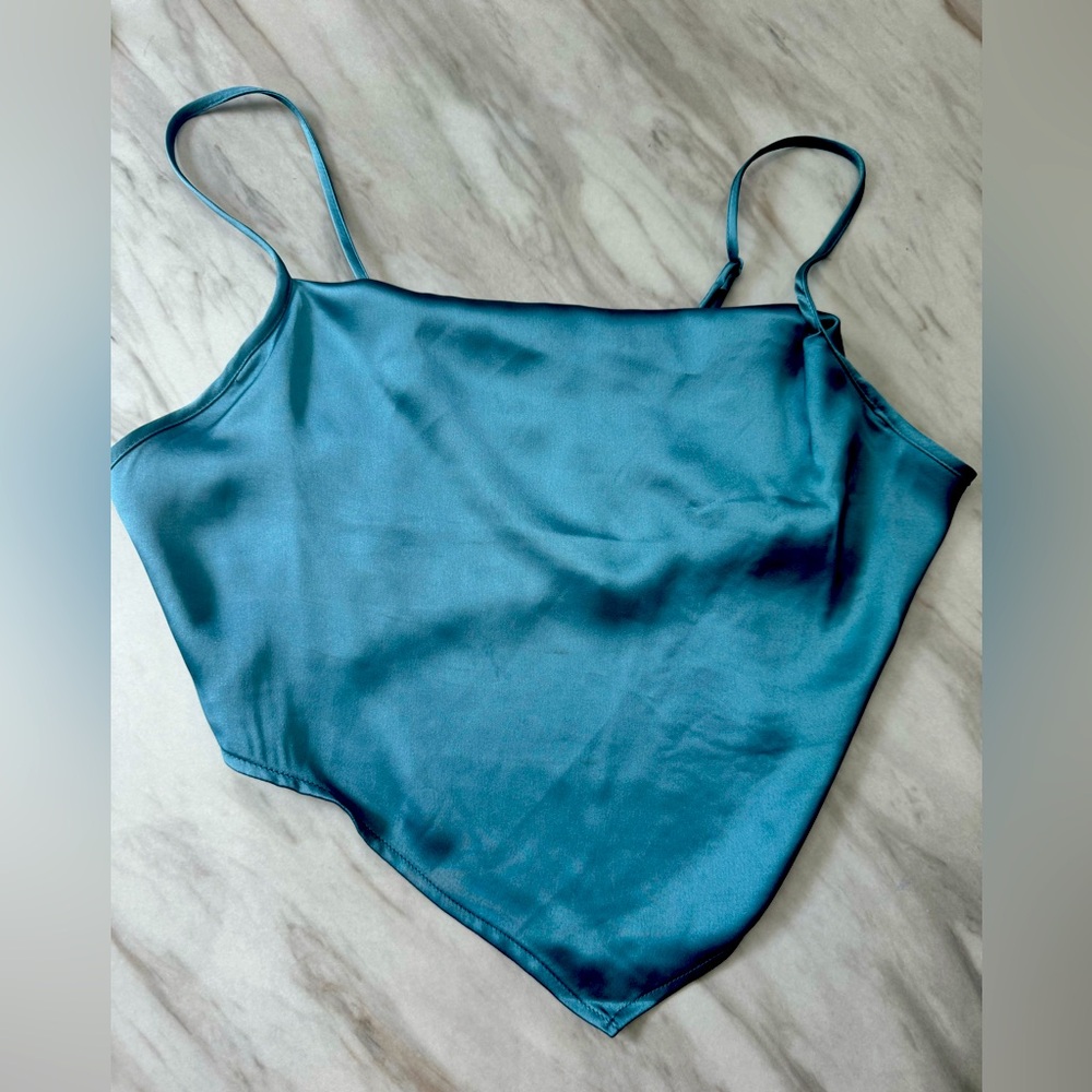 Satin handkerchief crop top By Sincerely Jules Size M Used Once
